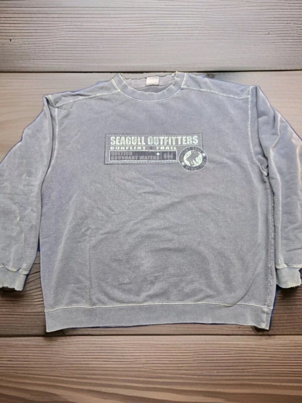 Champion Weathered Classics Seagull Outfitters Sweatshirt Grey XXL Y2K